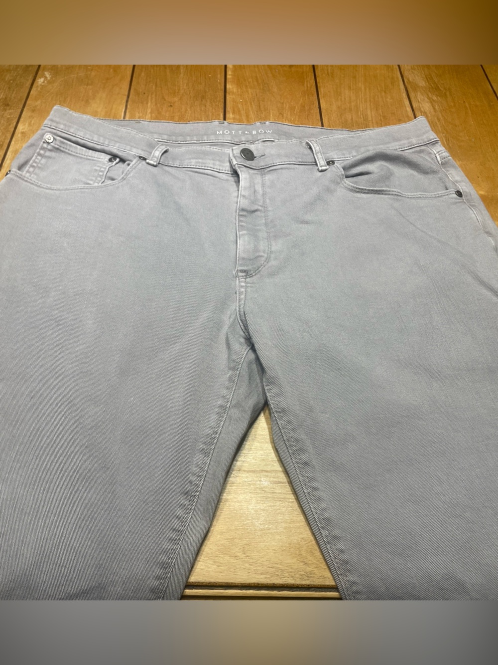 Mott & Bow Men’s Straight Jeans in Light Gray Size 38x32 Stretch Denim